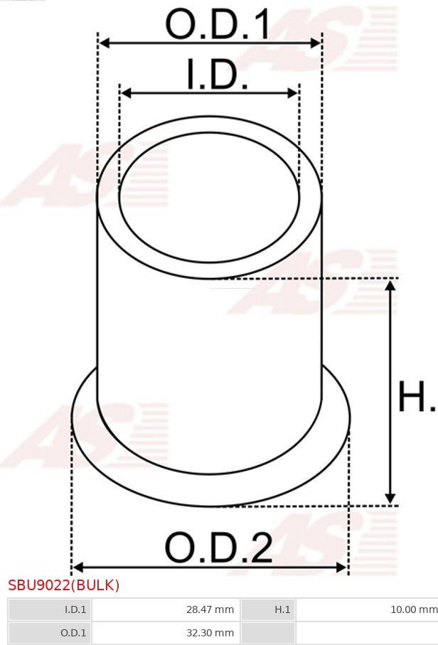 AS-PL SBU9022(BULK) - Втулка, вал стартера autozip.com.ua