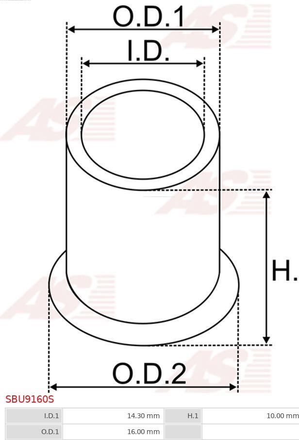 AS-PL SBU9160S - Втулка, вал стартера autozip.com.ua