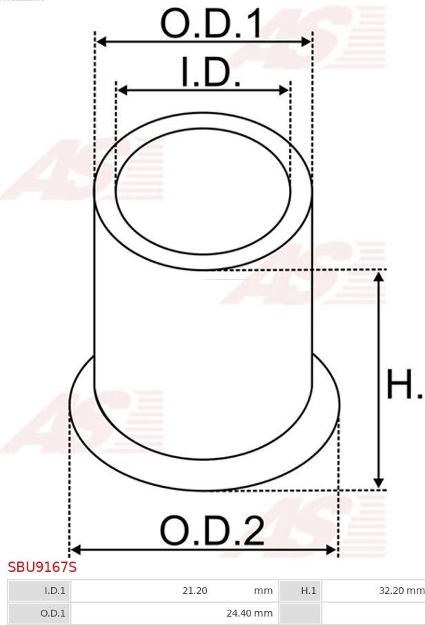 AS-PL SBU9167S - Втулка, вал стартера autozip.com.ua
