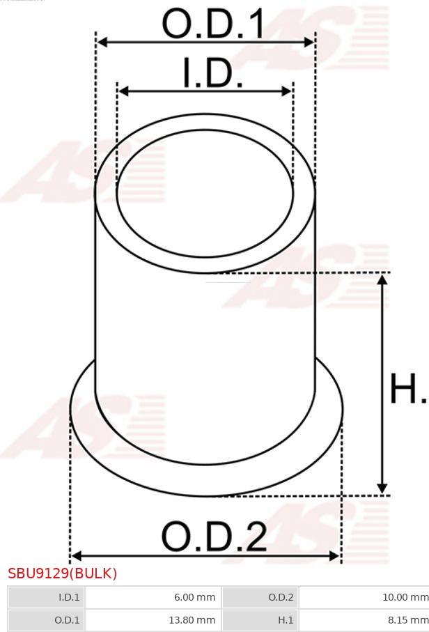 AS-PL SBU9129(BULK) - Втулка, вал стартера autozip.com.ua