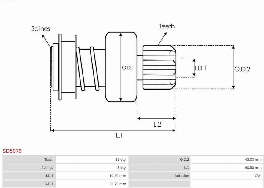 AS-PL SD5079 - Провідна шестерня, стартер autozip.com.ua