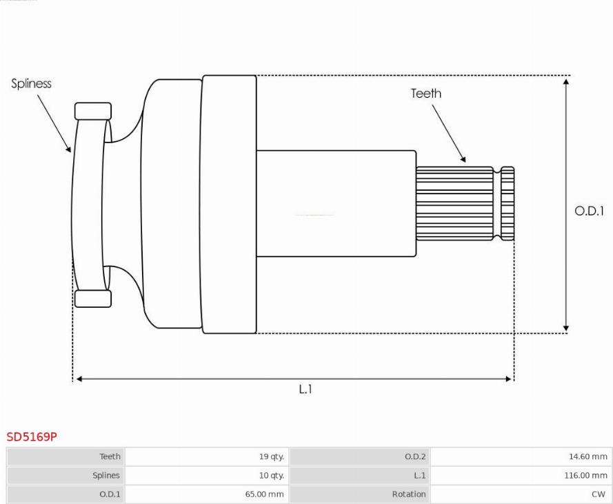 AS-PL SD5169P - Провідна шестерня, стартер autozip.com.ua