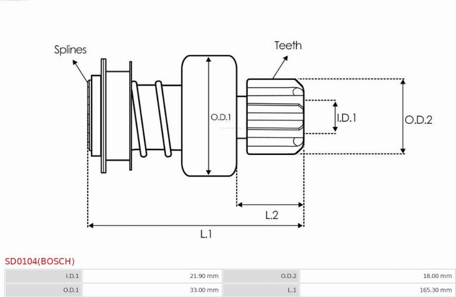 AS-PL SD0104(BOSCH) - Провідна шестерня, стартер autozip.com.ua