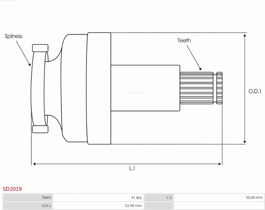 AS-PL SD2019 - Провідна шестерня, стартер autozip.com.ua
