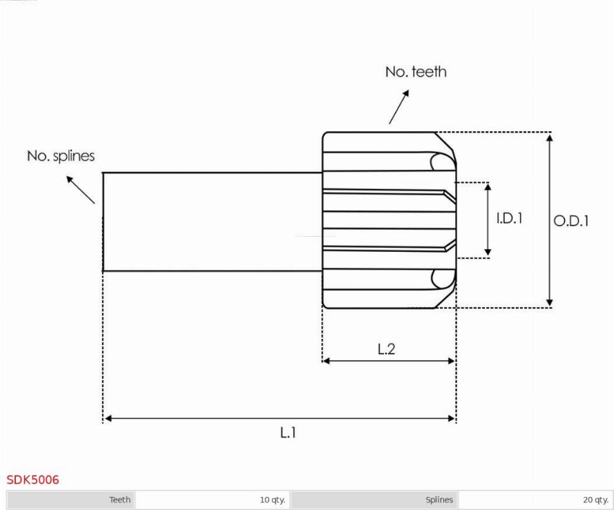 AS-PL SDK5006 - Провідна шестерня, стартер autozip.com.ua