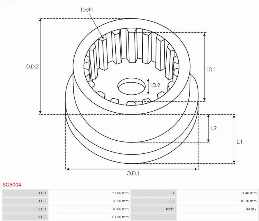 AS-PL SG5004 - Ремкомплект, стартер autozip.com.ua