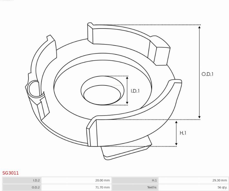 AS-PL SG3011 - Крышка редуктора стартера autozip.com.ua