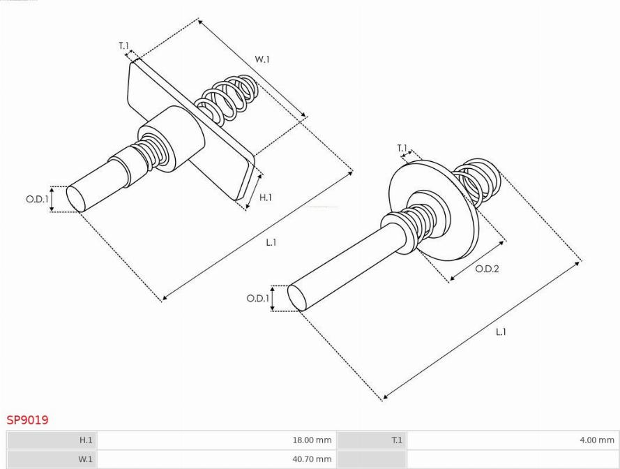 AS-PL SP9019 - Ремкомплект, стартер autozip.com.ua