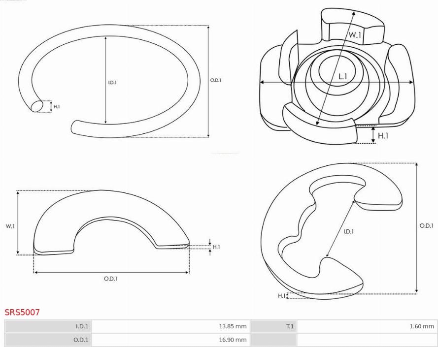 AS-PL SRS5007 - Ремкомплект, стартер autozip.com.ua