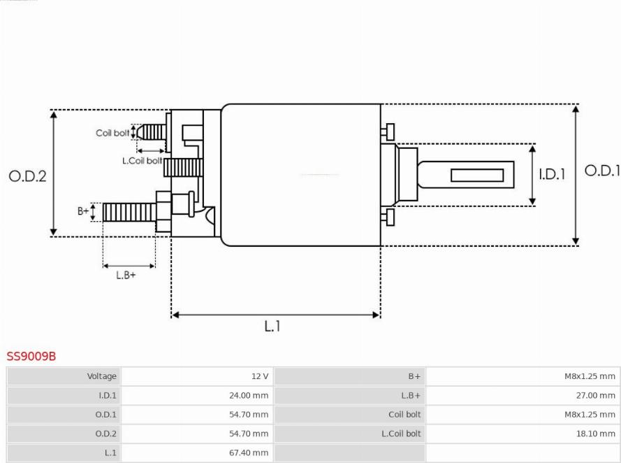 AS-PL SS9009B - Тягове реле, стартер autozip.com.ua