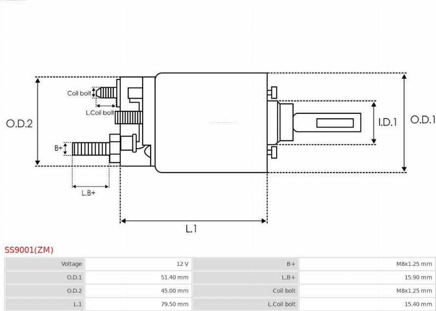 AS-PL SS9001(ZM) - Тягове реле, стартер autozip.com.ua