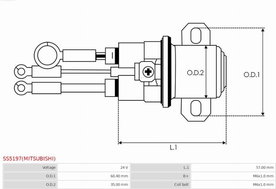 AS-PL SS5197(MITSUBISHI) - Тягове реле, стартер autozip.com.ua