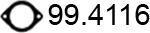 ASSO 99.4116 - Прокладка, труба вихлопного газу autozip.com.ua