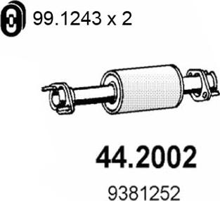 ASSO 44.2002 - Предглушітель вихлопних газів autozip.com.ua