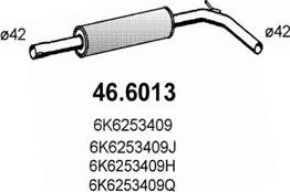 ASSO 46.6013 - Середній глушник вихлопних газів autozip.com.ua