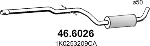 ASSO 46.6026 - Середній глушник вихлопних газів autozip.com.ua