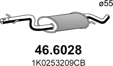 ASSO 46.6028 - Середній глушник вихлопних газів autozip.com.ua