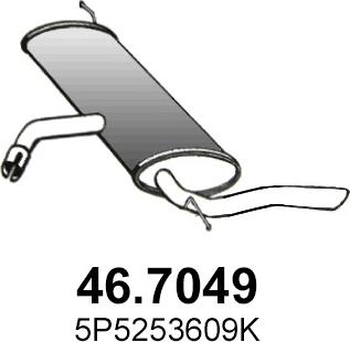 ASSO 46.7049 - Глушник вихлопних газів кінцевий autozip.com.ua