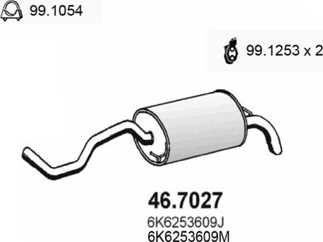 ASSO 46.7027 - Глушник вихлопних газів кінцевий autozip.com.ua