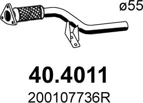 ASSO 40.4011 - Труба вихлопного газу autozip.com.ua