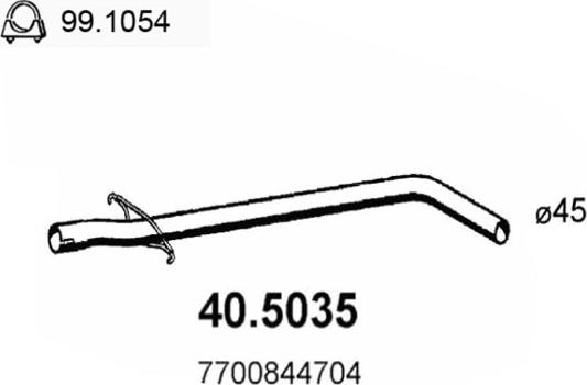 ASSO 40.5035 - Труба вихлопного газу autozip.com.ua