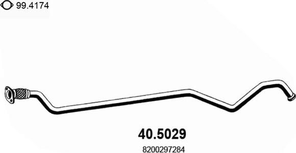 ASSO 40.5029 - Труба вихлопного газу autozip.com.ua