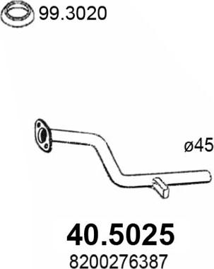ASSO 40.5025 - Труба вихлопного газу autozip.com.ua