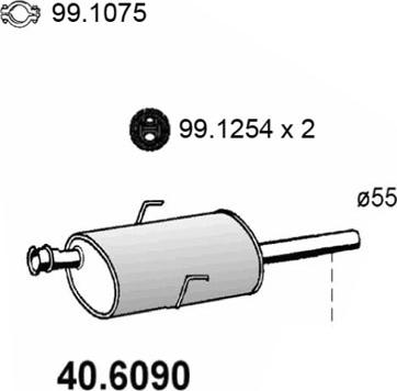 ASSO 40.6090 - Середній глушник вихлопних газів autozip.com.ua