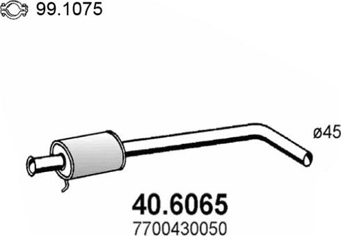 ASSO 40.6065 - Середній глушник вихлопних газів autozip.com.ua