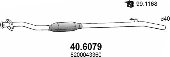 ASSO 40.6079 - Середній глушник вихлопних газів autozip.com.ua