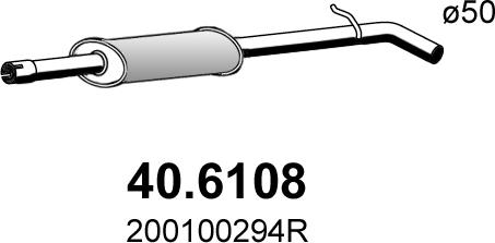 ASSO 40.6108 - Середній глушник вихлопних газів autozip.com.ua