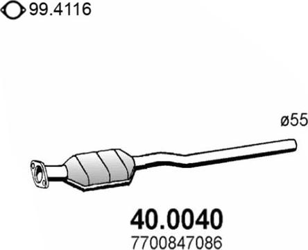 ASSO 40.0040 - Каталізатор autozip.com.ua