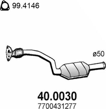 ASSO 40.0030 - Каталізатор autozip.com.ua