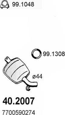 ASSO 40.2007 - Предглушітель вихлопних газів autozip.com.ua