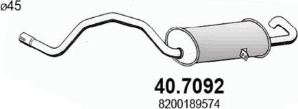 ASSO 40.7092 - Глушник вихлопних газів кінцевий autozip.com.ua