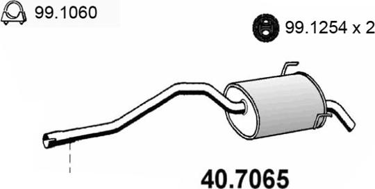 ASSO 40.7065 - Глушник вихлопних газів кінцевий autozip.com.ua