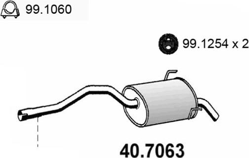 ASSO 40.7063 - Глушник вихлопних газів кінцевий autozip.com.ua