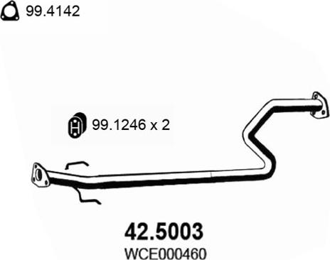 ASSO 42.5003 - Труба вихлопного газу autozip.com.ua