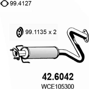 ASSO 42.6042 - Середній глушник вихлопних газів autozip.com.ua