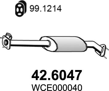 ASSO 42.6047 - Середній глушник вихлопних газів autozip.com.ua