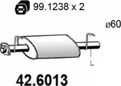 ASSO 42.6013 - Середній глушник вихлопних газів autozip.com.ua