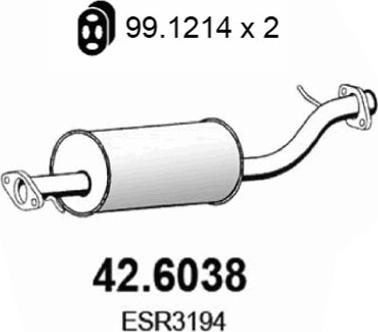 ASSO 42.6038 - Середній глушник вихлопних газів autozip.com.ua