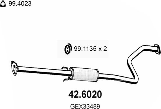 ASSO 42.6020 - Середній глушник вихлопних газів autozip.com.ua