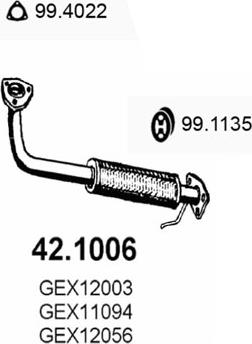 ASSO 42.1006 - Труба вихлопного газу autozip.com.ua