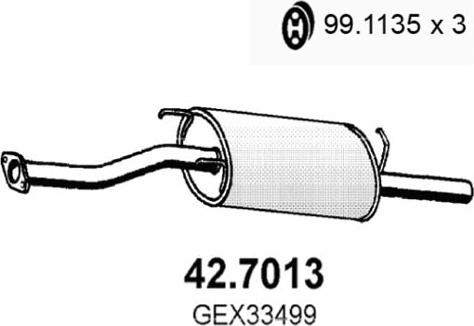 ASSO 42.7013 - Глушник вихлопних газів кінцевий autozip.com.ua