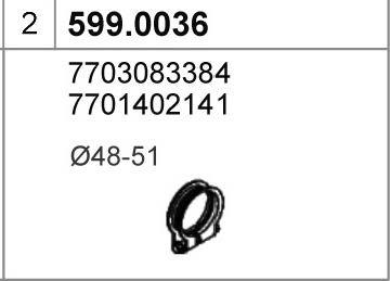 ASSO 599.0036 - Монтажний комплект, глушитель autozip.com.ua