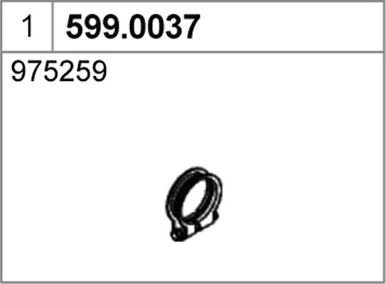 ASSO 599.0037 - Монтажний комплект, глушитель autozip.com.ua