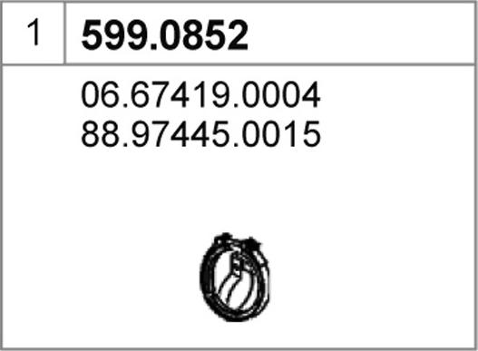 ASSO 599.0852 - Монтажний комплект, глушитель autozip.com.ua