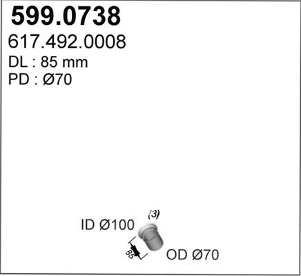 ASSO 599.0738 - Монтажний комплект, глушитель autozip.com.ua