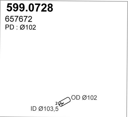 ASSO 599.0728 - Монтажний комплект, глушитель autozip.com.ua